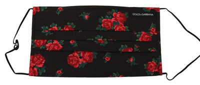 Dolce & Gabbana Schwarz Floral plissiert elastische Ohrbügel One Size Gesichtsmaske