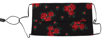 Dolce & Gabbana Schwarz Floral plissiert elastische Ohrbügel One Size Gesichtsmaske
