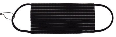 Dolce & Gabbana Schwarz-weiß gestreiftes elastisches Ohrband Einheitsgröße Gesichtsmaske