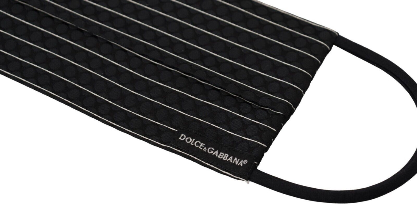 Dolce & Gabbana Schwarz-weiß gestreiftes elastisches Ohrband Einheitsgröße Gesichtsmaske
