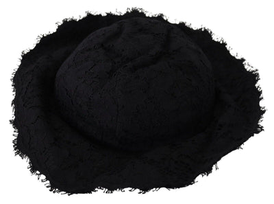 Dolce & Gabbana Schwarzer Hut mit breiter Krempe aus Baumwolle