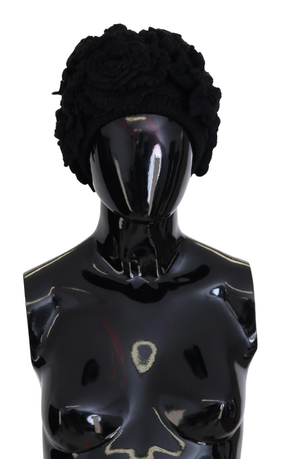 Dolce & Gabbana Schwarze Wollstrick Winter Beanie Mütze