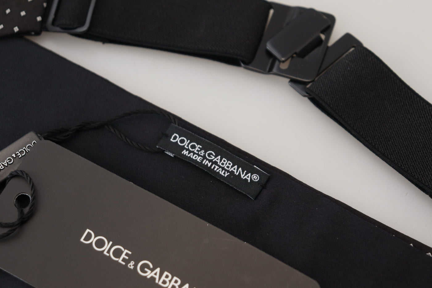 Dolce & Gabbana Schwarzer gepunkteter breiter Taillengürtel für Männer Cummerband