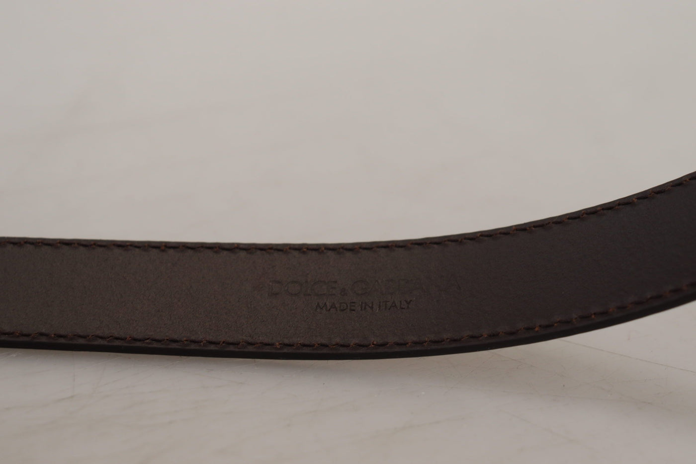 Dolce & Gabbana Gold Leder Silber Quadrat Metall Schnalle Gürtel