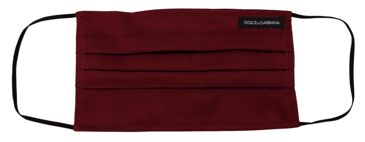 Dolce & Gabbana Kastanienbraune Seide plissiert elastische Ohrbügel Einheitsgröße Gesichtsmaske