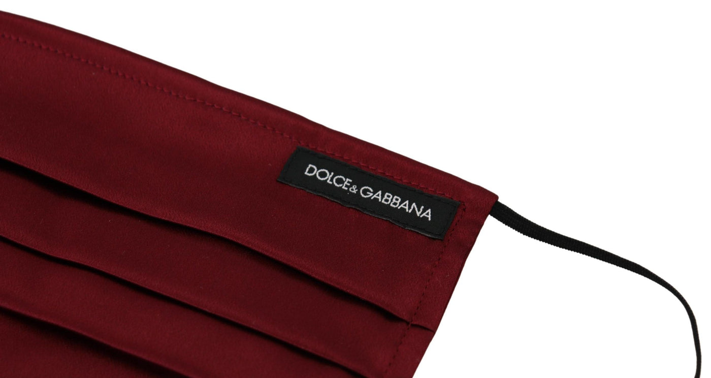 Dolce & Gabbana Kastanienbraune Seide plissiert elastische Ohrbügel Einheitsgröße Gesichtsmaske