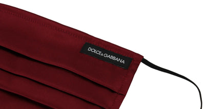 Dolce & Gabbana Kastanienbraune Seide plissiert elastische Ohrbügel Einheitsgröße Gesichtsmaske