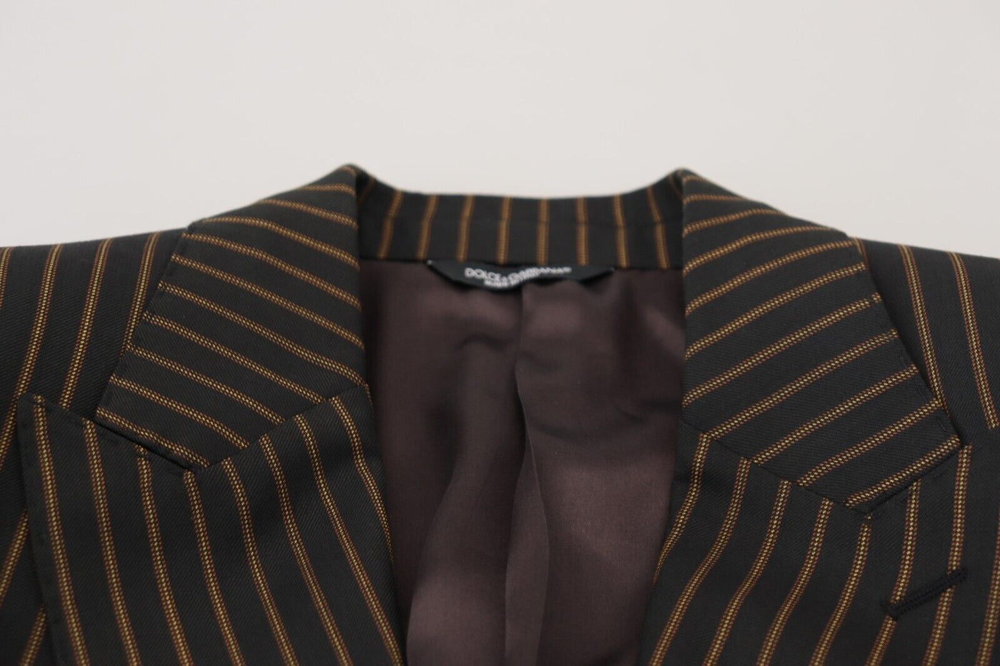 Dolce & Gabbana Schwarzbraun gestreifter einreihiger Blazer