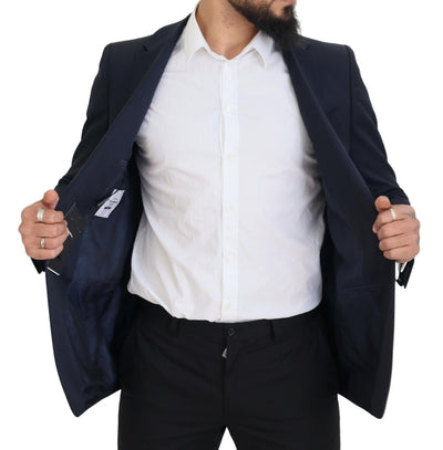 Dolce & Gabbana Dunkelblauer einreihiger MARTINI Blazer aus Wolle