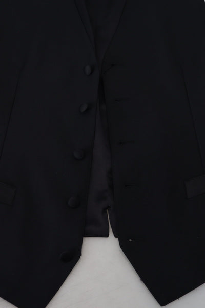 Dolce & Gabbana Schwarze Schurwollweste Formelle Anzugsweste