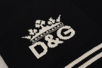Dolce & Gabbana Schwarz Weiß Baumwolle DG Bedruckter Kaschmirschal