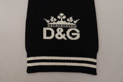 Dolce & Gabbana Schwarz Weiß Baumwolle DG Bedruckter Kaschmirschal