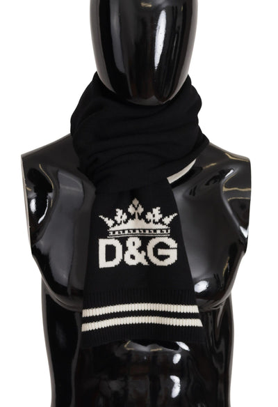 Dolce & Gabbana Schwarz Weiß Baumwolle DG Bedruckter Kaschmirschal