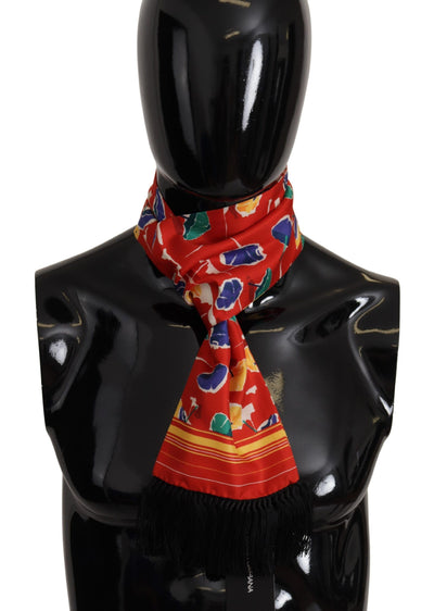 Dolce & Gabbana Multicolor DG Umbrellas Print Schal Fransenschal