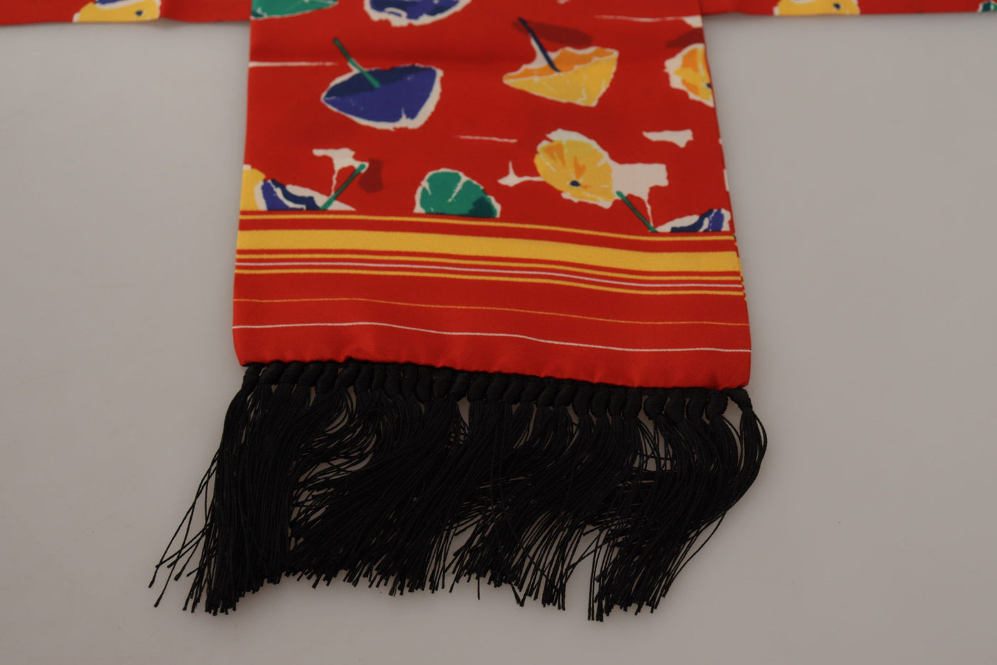 Dolce & Gabbana Multicolor DG Umbrellas Print Schal Fransenschal