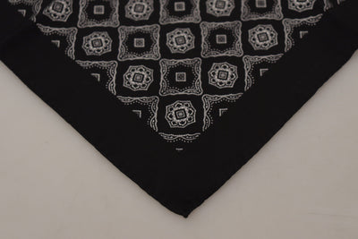 Dolce & Gabbana Schwarzes geometrisch gemustertes quadratisches Taschentuch