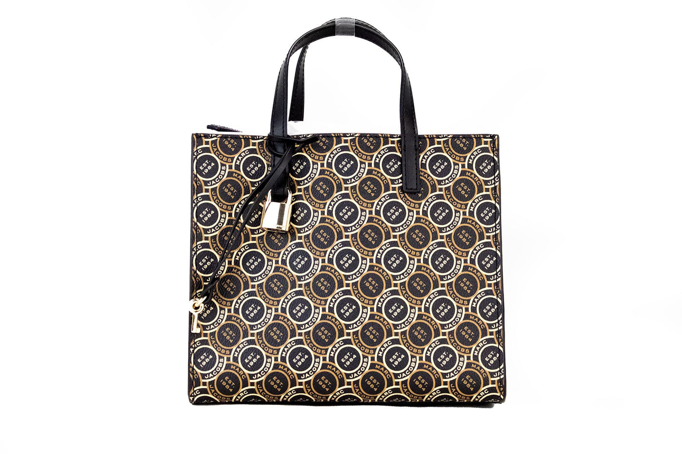 Marc Jacobs Mini Grind Signet Bedrucktes Leder Crossbody Tote Handtasche Geldbörse