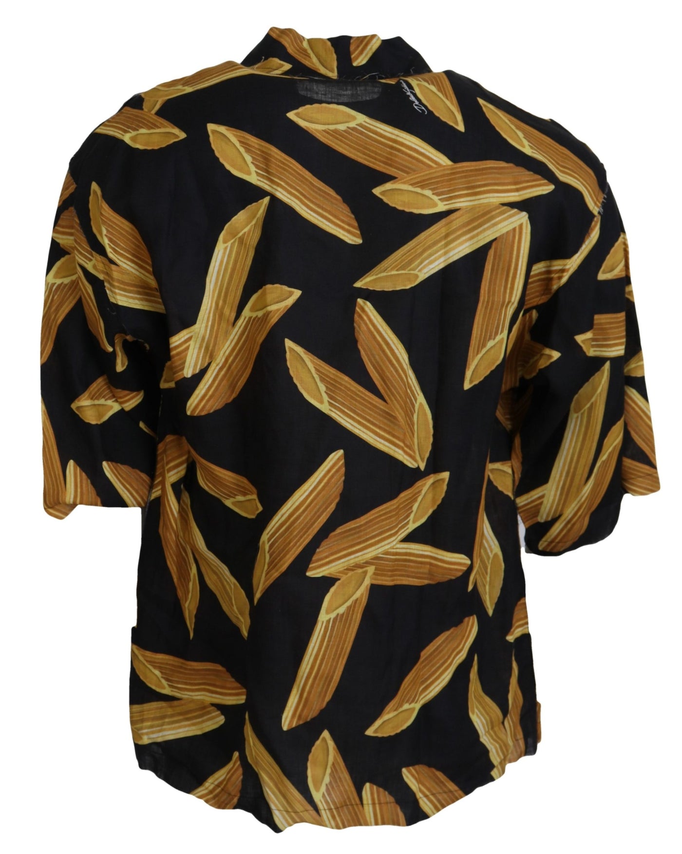 Dolce & Gabbana Schwarzes Casual Penne Rigate Leinen Casual Hemd