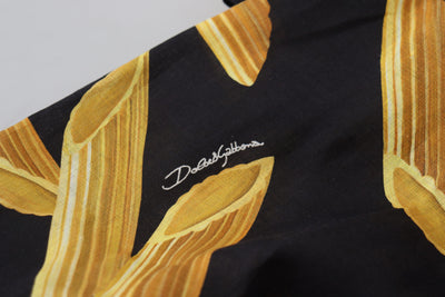 Dolce & Gabbana Schwarzes Casual Penne Rigate Leinen Casual Hemd