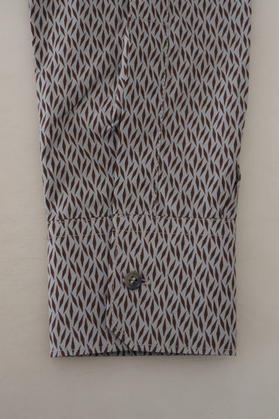 Dolce & Gabbana Grau Braun GOLD Slim Fit Kleid Formales Hemd