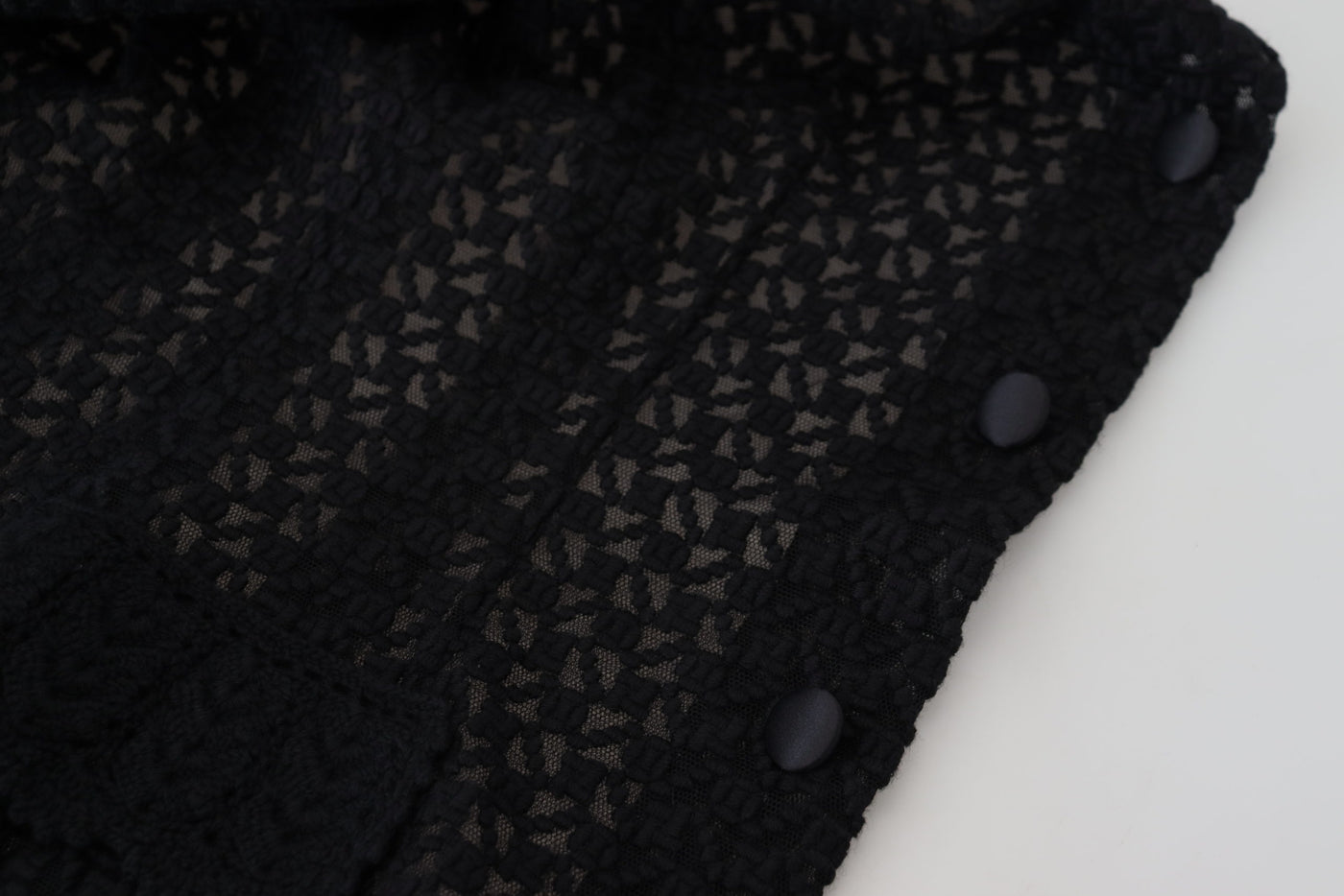 Dolce & Gabbana Schwarze Jacke mit gestricktem Knopfkragen aus Wolle