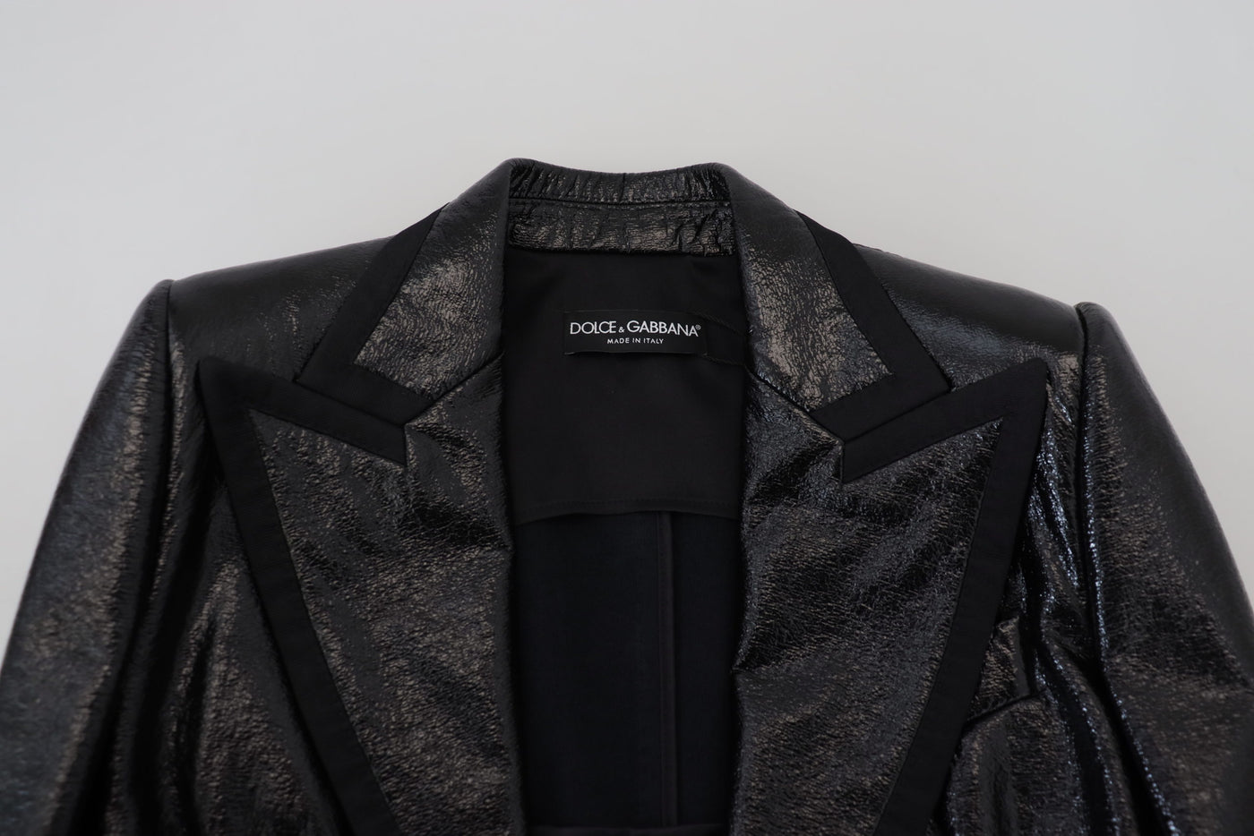 Dolce & Gabbana Schwarzer Langarm-Crop-Blazer Baumwolljacke