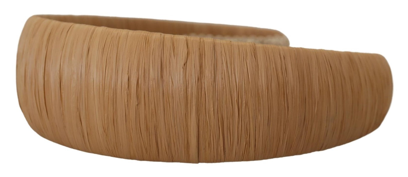 Dolce & Gabbana Beige Viskose Frauen Haar Stirnband Diadem