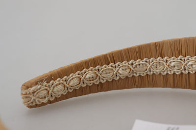 Dolce & Gabbana Beige Viskose Frauen Haar Stirnband Diadem