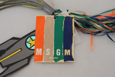 MSGM Multicolor Raketenschiff Silber Ton Metall Schlüsselanhänger