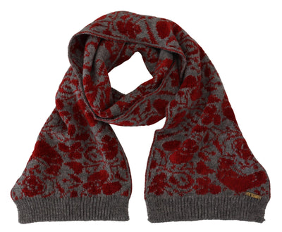 GF Ferre Rot Grau Gestrickter Wickelwärmer Damenschal Halstuch