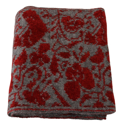 GF Ferre Rot Grau Gestrickter Wickelwärmer Damenschal Halstuch