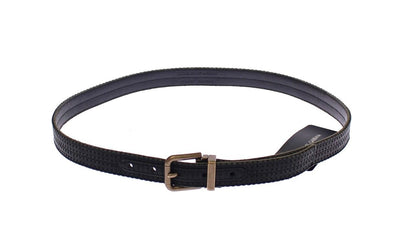 Dolce & Gabbana Blauer Logo-Gürtel aus Leder
