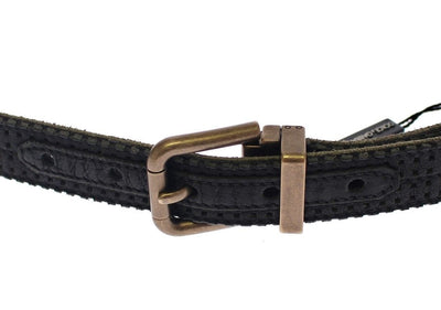 Dolce & Gabbana Blauer Logo-Gürtel aus Leder