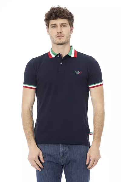 Baldinini Trend Blaues Baumwoll-Poloshirt für Männer
