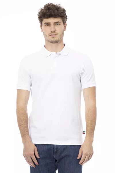 Baldinini Trend Weißes Baumwoll-Poloshirt für Männer