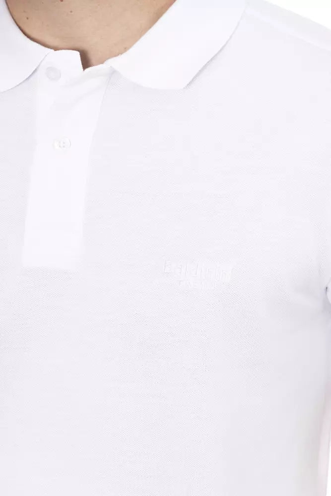 Baldinini Trend Weißes Baumwoll-Poloshirt für Männer