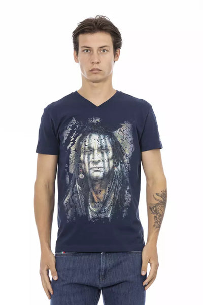 Trussardi Action T-Shirt für Männer aus blauer Baumwolle