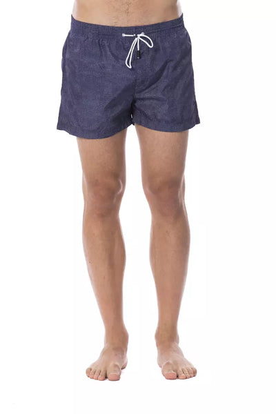 Roberto Cavalli Sport Blaue Polyester-Badehose für Männer