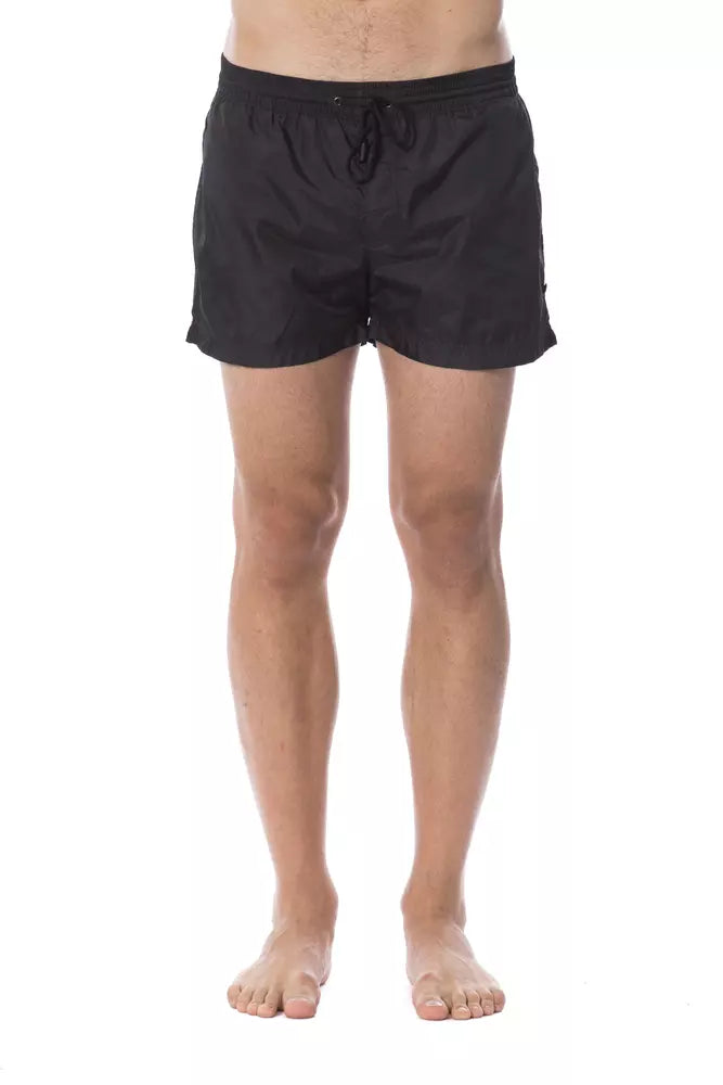 Roberto Cavalli Sport Schwarze Polyester-Badehose für Männer