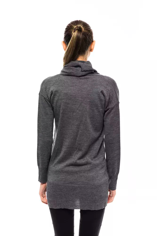 Montana Blu Grauer Pullover aus Wolle für Frauen