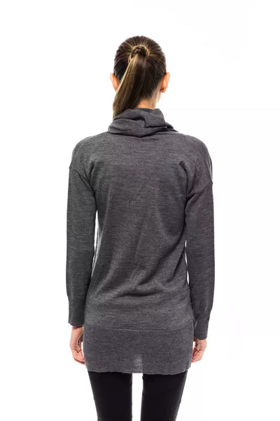 Montana Blu Grauer Pullover aus Wolle für Frauen