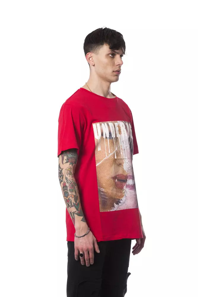 Nicolo Tonetto Rotes Baumwolle Männer T-Shirt