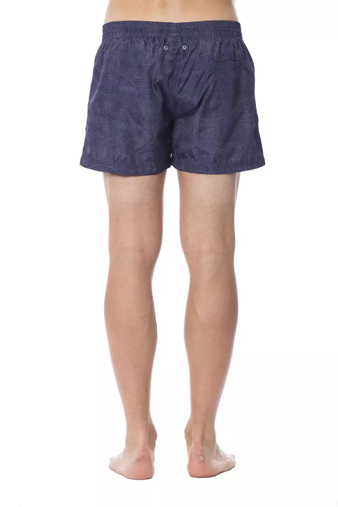 Roberto Cavalli Sport Blaue Polyester-Badehose für Männer