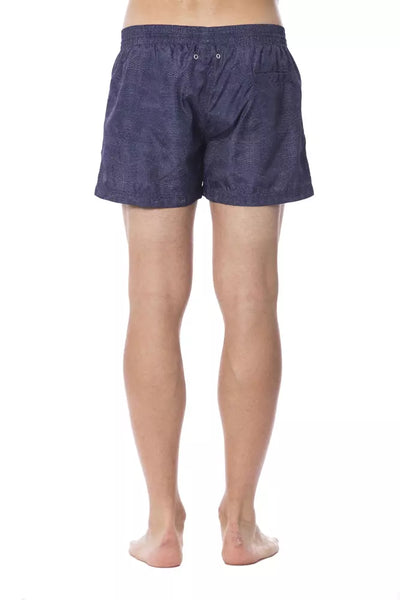 Roberto Cavalli Sport Blaue Polyester-Badehose für Männer