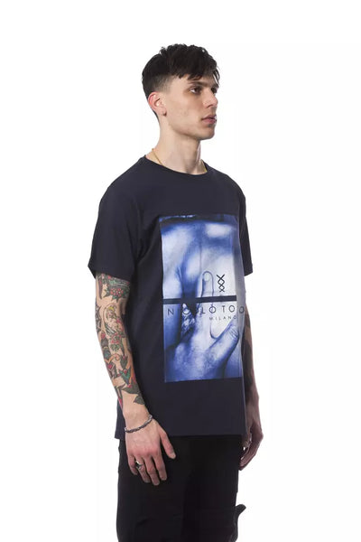 Nicolo Tonetto Blau Baumwolle Männer T-Shirt