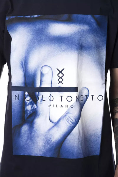 Nicolo Tonetto Blau Baumwolle Männer T-Shirt