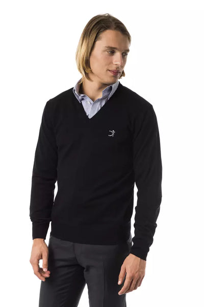 Uominitaliani Schwarzer Pullover aus Merinowolle für Männer