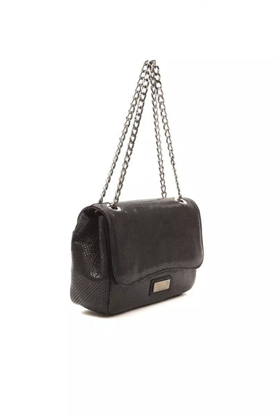 Pompei Donatella Schwarze Leder Damen Crossbody Tasche