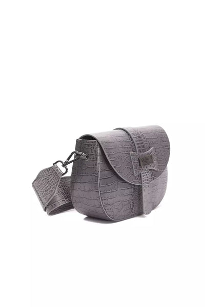 Pompei Donatella Graue Leder Damen Crossbody Tasche