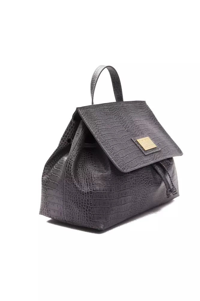 Pompei Donatella Graue Leder Damen Umhängetasche